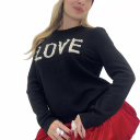 maglioncino con stampa e applicazioni love